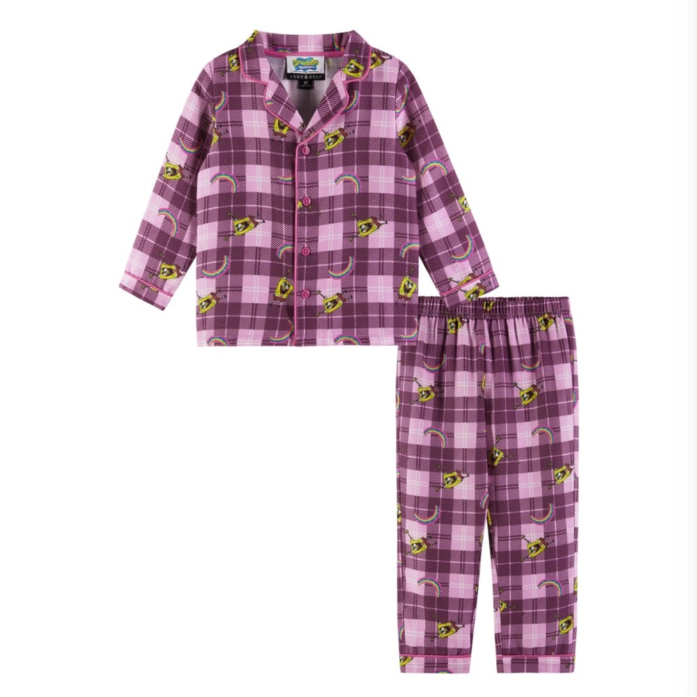 Andy and evan Purple Plaid Kids Pajamas